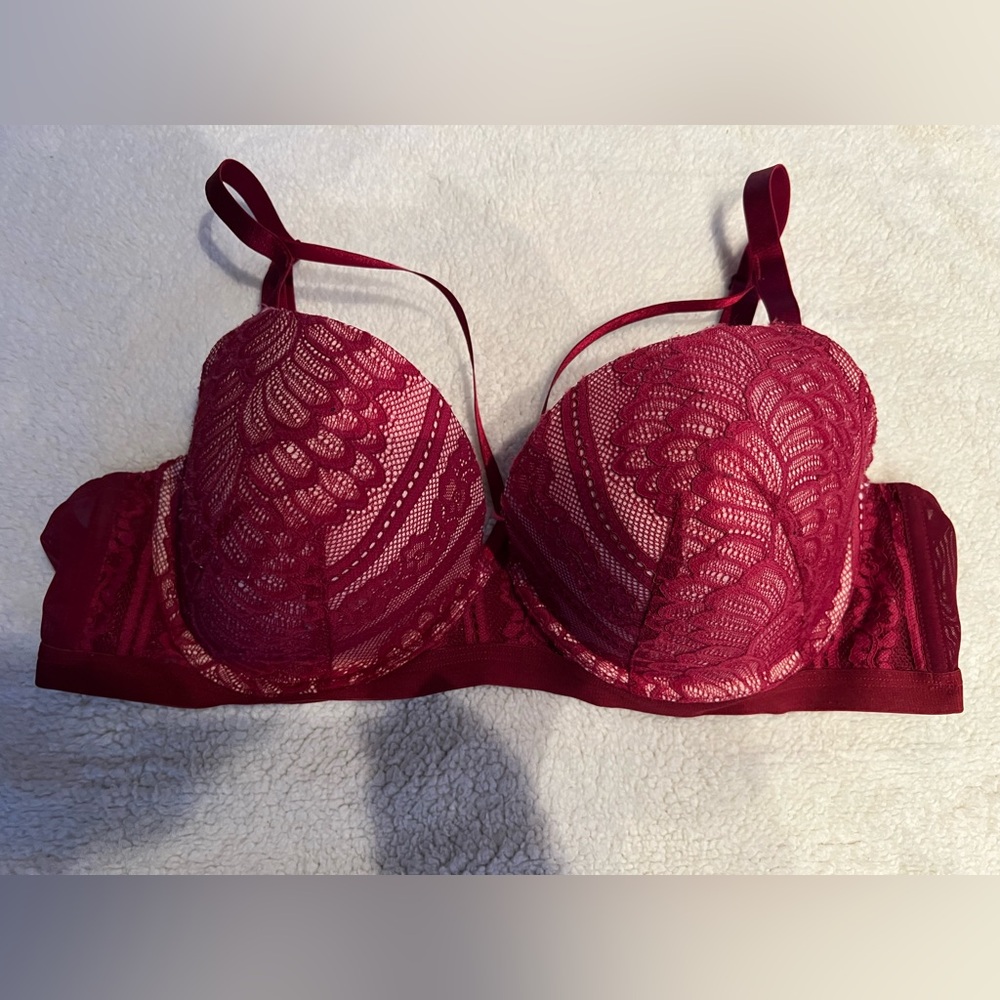 Adore Me Burgundy Lace Bra 38DD